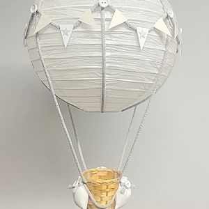 Grey Star Themed Hot Air Balloon Nursery Light Shade