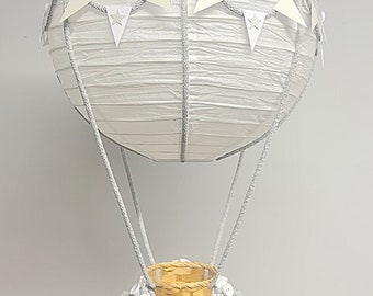 Grey Star Themed Hot Air Balloon Nursery Light Shade