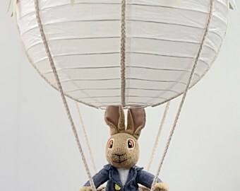 Neutral Peter Rabbit Beatrix Potter Theme Hot Air Balloon Nursery Decoration Lamp Light Shade
