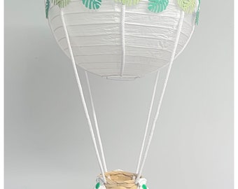 Green Jungle Safari Themed Hot Air Balloon Nursery Light Shade