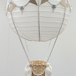 Neutral Star Themed Hot Air Balloon Nursery Light Shade