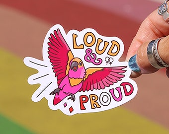 Loud and Proud (Lesbian) • Love Birds Pride Collection • Pride Stickers • LGBTQIA+ • Pride Flags • Lesbian Pride • Lesbian Flag Colours