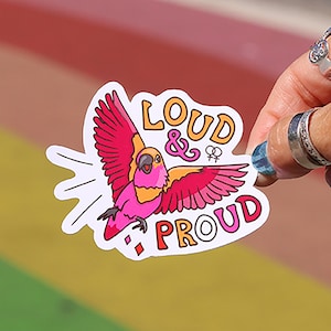 Loud and Proud (Lesbica) • Love Birds Pride Collection • Pride Stickers • LGBTQIA+ • Pride Flags • Lesbian Pride • Lesbian Flag Colours