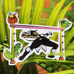 Headless Horseman Limbo Sticker • Sinful Summer • Ichabod Crane • Halloween Sticker • Pumpkin • Sleepy Hollow Sticker • Hawaiian Luau •  Fun