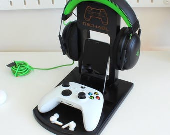 Individueller Gamer Controller & Kopfhörer Ständer: Personalisierter Schreibtisch Organizer