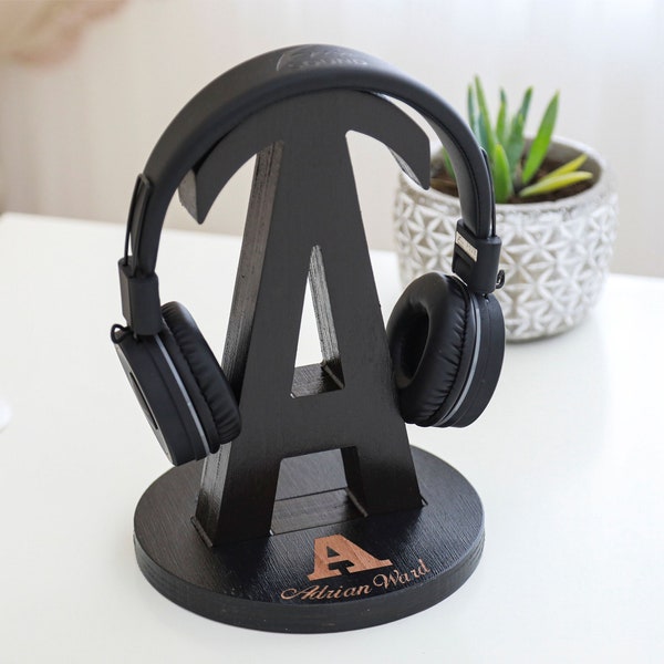 Gamer Headphone Stand, Fathers Day gift, Gift for Boyfriend, Personalized Headphone Holder, Headset Stand, DJ Gift, Teen Boy Gift
