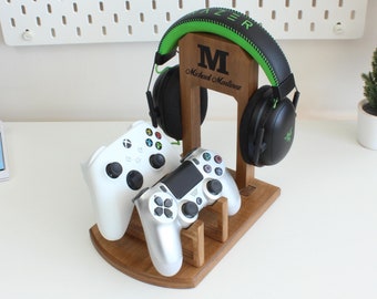 Personalized Headphone and Controller Stand, Mens Gift