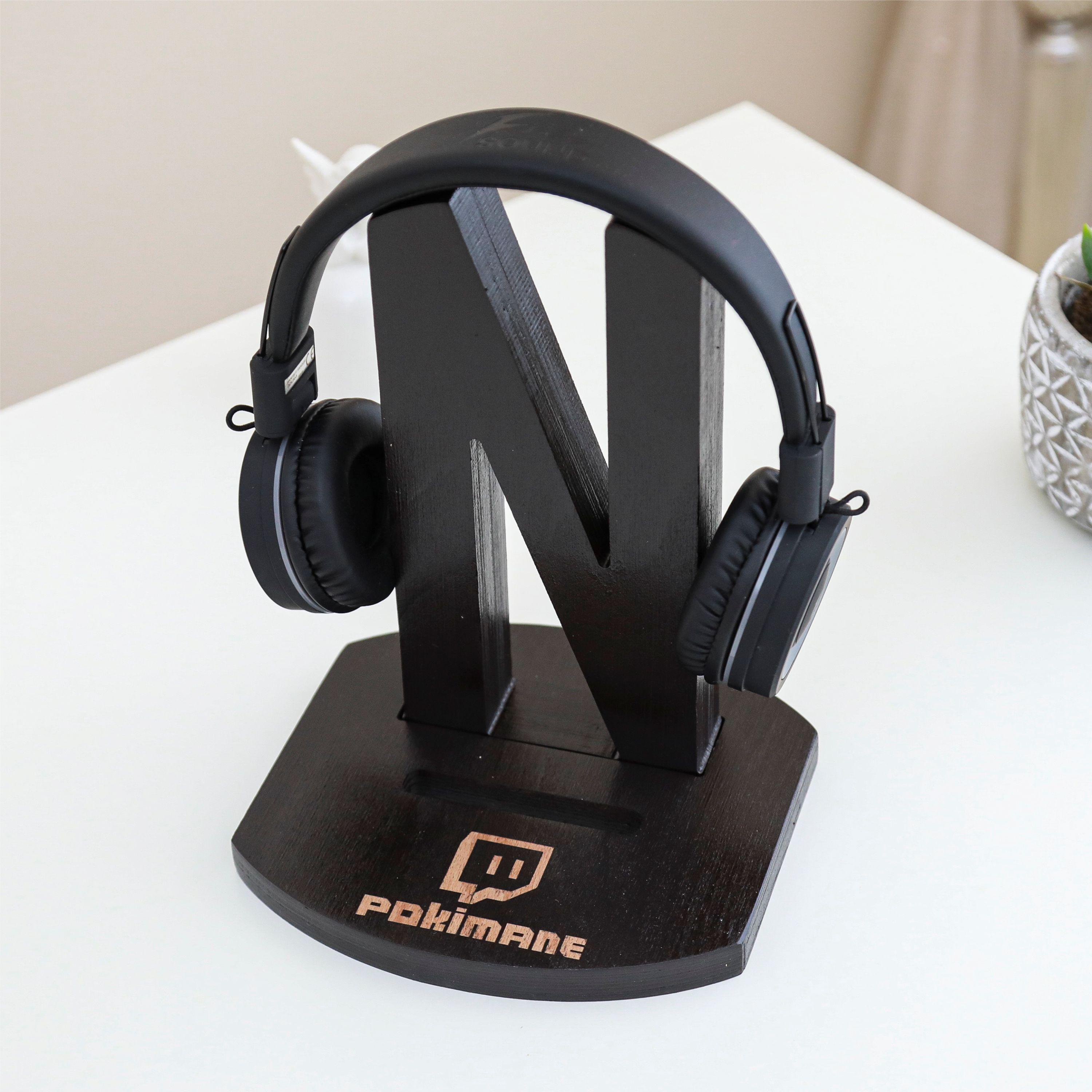 Personalized Wooden Headphone Stand with Phone Holder: Christmas Boyfriend Gift