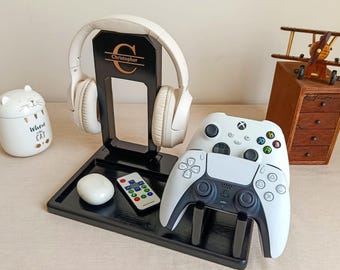 Supporto per controller e cuffie personalizzato: regalo per gamer inciso