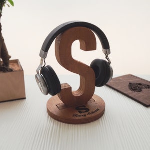 Wood Headphone stand, Personalized Gamer gifts, Gifts for men, Gift For Him Men, Valentines day gift