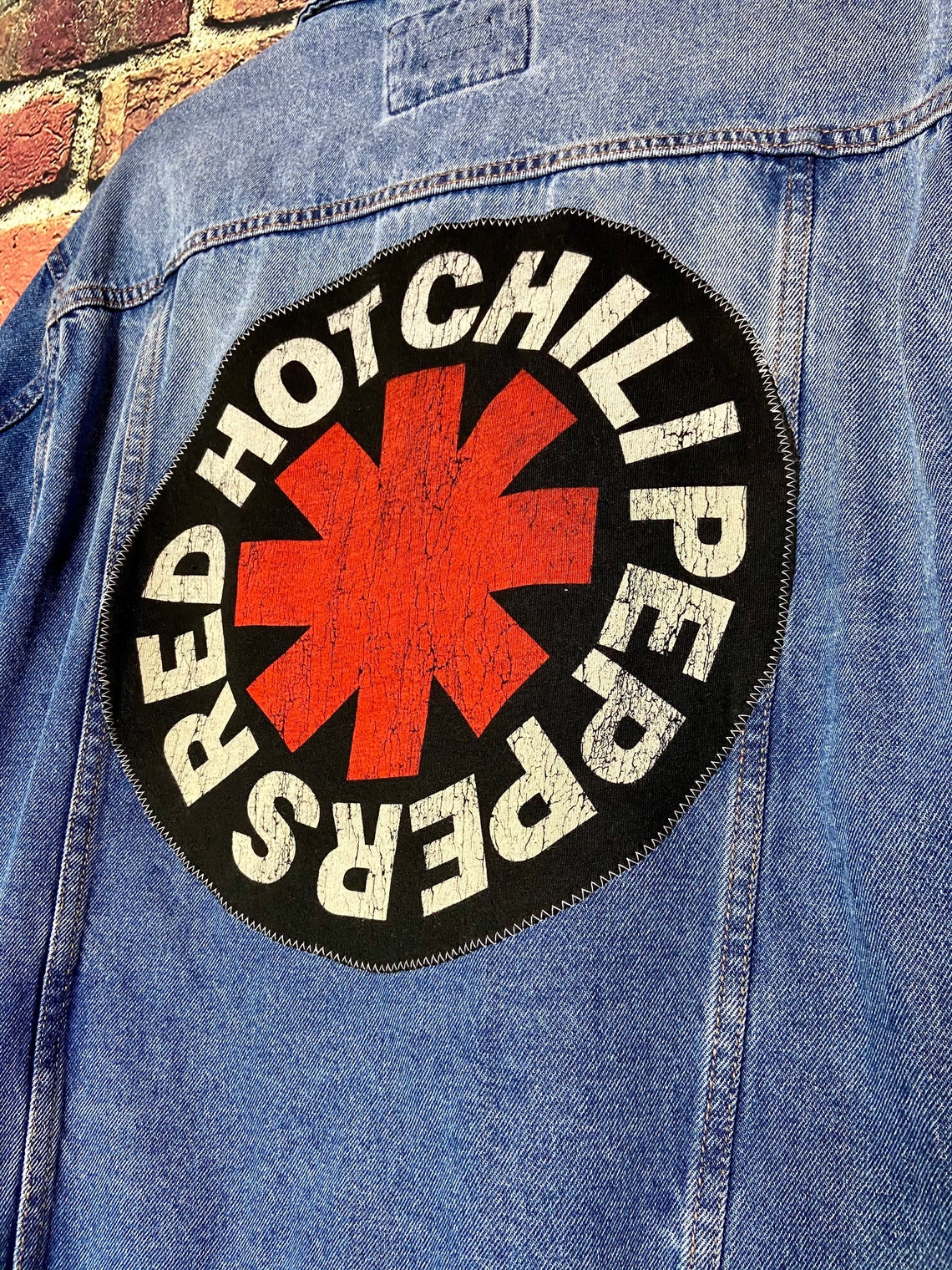 Custom Stitched Red Hot Chili Peppers Jean Jacket Size XL Etsy