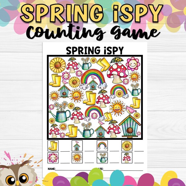 Spring Games, iSpy Kids Printable, Spring Activities for Kids, Homeschool Printables, Worksheets Download, Weather for Classroom, Learning