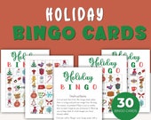 Holiday Bingo Cards Printable, Classroom Games, Printable Holiday Games, Printable Games for Kids, Holiday Party Games, Holiday Work Party