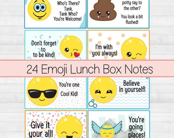 Emoji Gifts, Printable Lunchbox Notes, Lunch Box Cards for Kids, Affirmation Cards, Encouragement Notes, Lunch Box Jokes, Instant Download