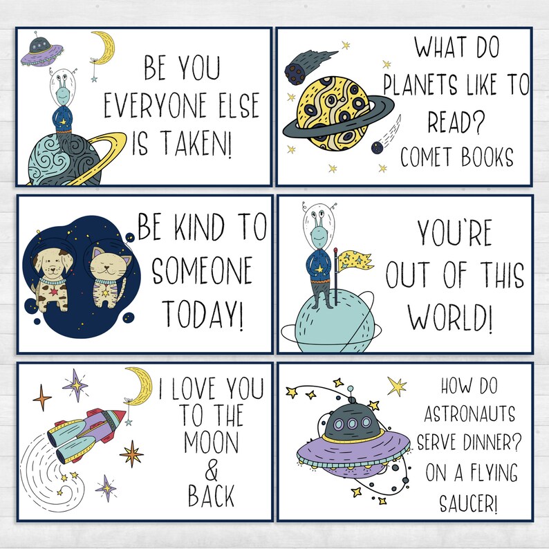Lunchbox Notes Printable, Affirmation Cards for Kids, Space Gifts for Girls, Printable Gifts, School Lunch Notes, Encouragement Cards image 4