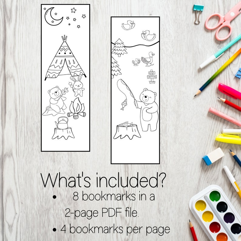 Woodland Animal Bookmark, Printable Party Favors, Reading Gifts for ...