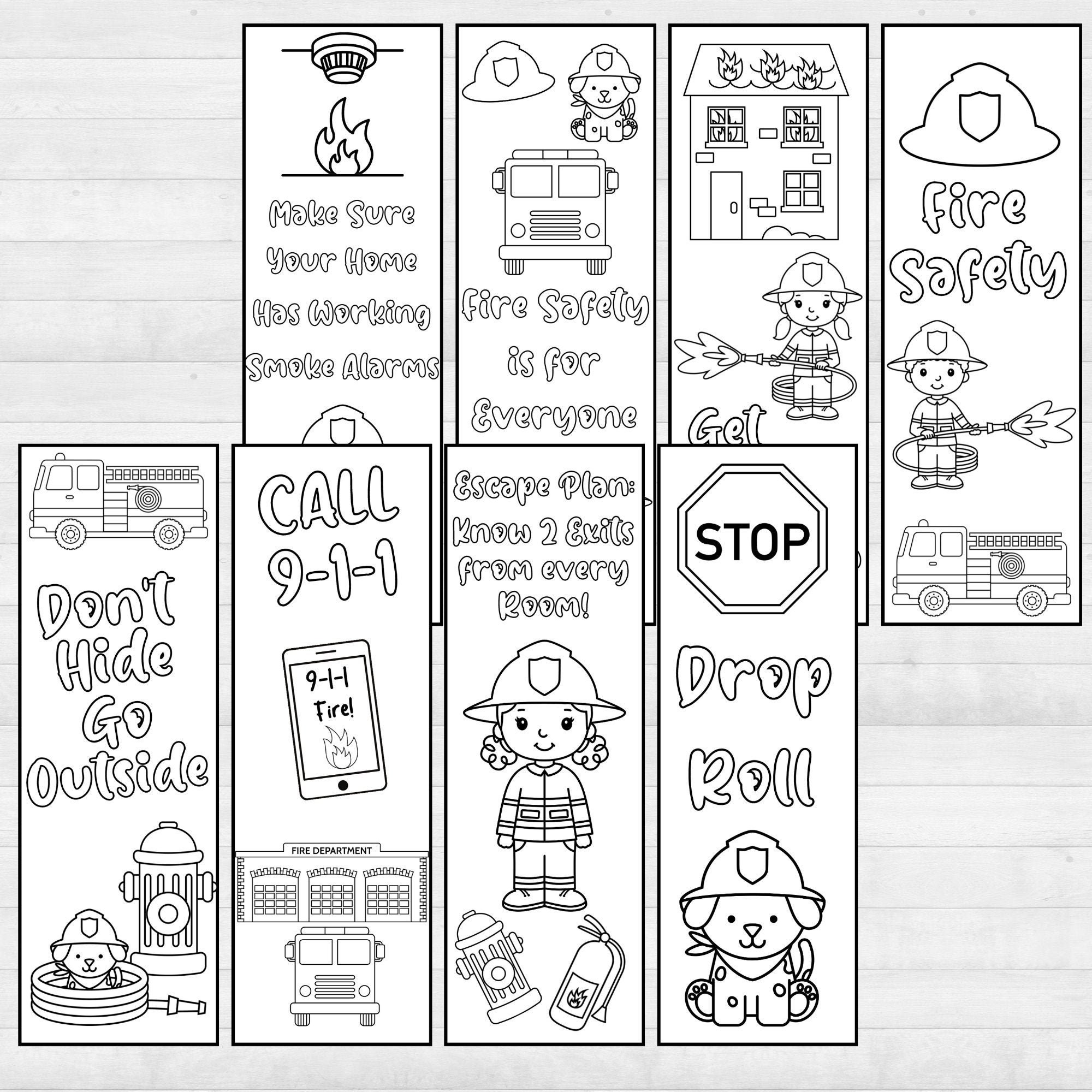 Free Fire Safety Bookmark Punch Card Printables Resou - vrogue.co