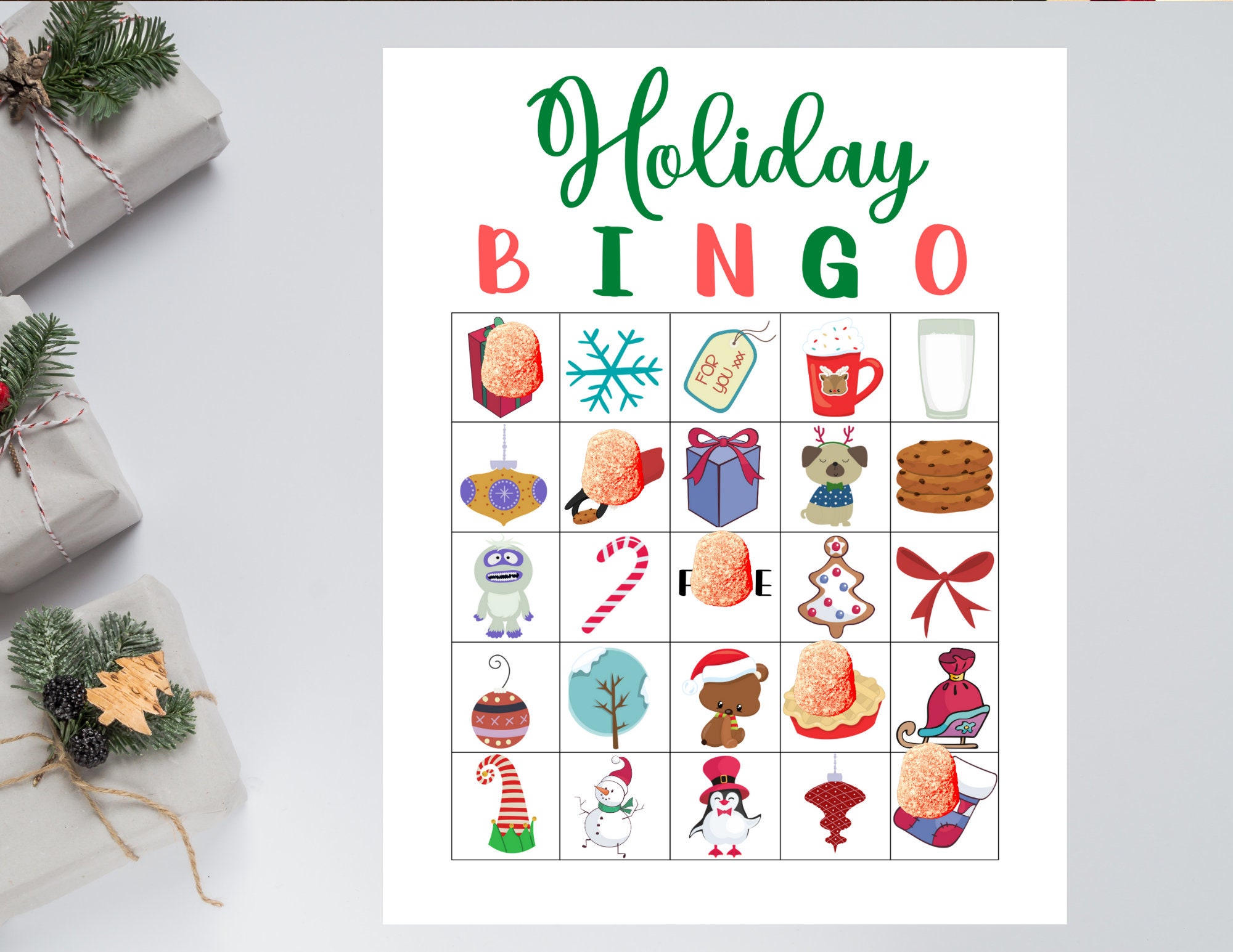 Holiday Bingo Cards Printable, Classroom Games, Printable Holiday Games ...