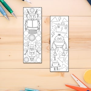 Robot Party Favor, Printable Bookmarks to Color, Reading Rewards for ...