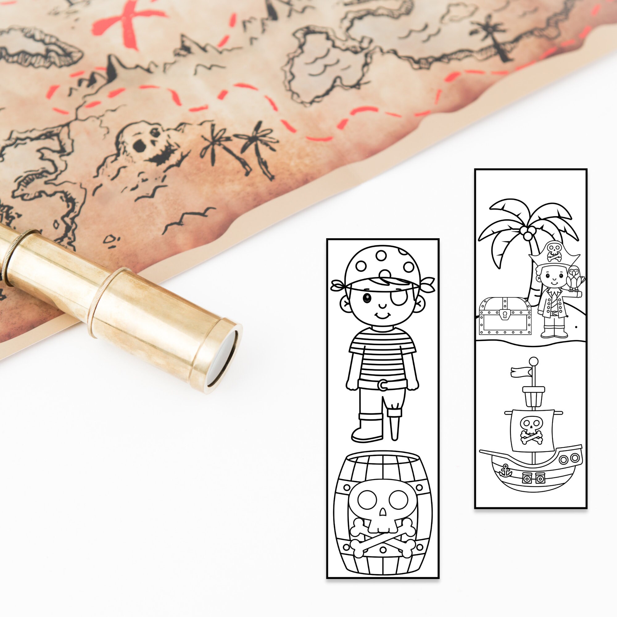 Bookmarks to Color, Pirate Party Favors, Printable Gifts, Reading ...