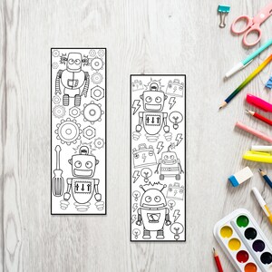 Robot Party Favor, Printable Bookmarks to Color, Reading Rewards for ...