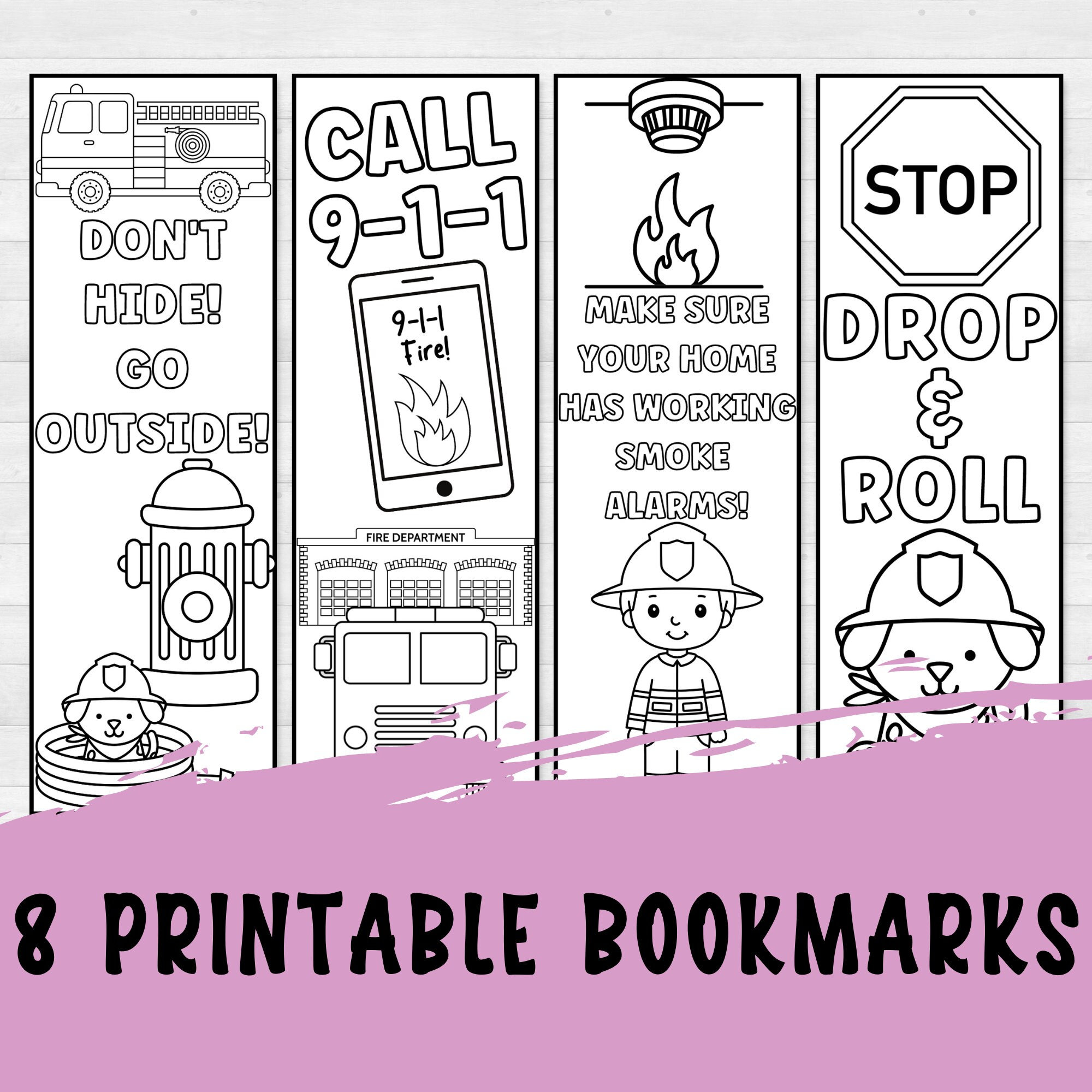Fire Safety Printable, Fireman Party Favors, Bookmarks to Color, Firefighter Kids Birthday, Student Gifts From Teacher, Reading Gifts - Etsy fire-safety-printable-fireman-party-favors-bookmarks-to-color-firefighter-kids-birthday-student-gifts-from-teacher-reading-gifts-etsy