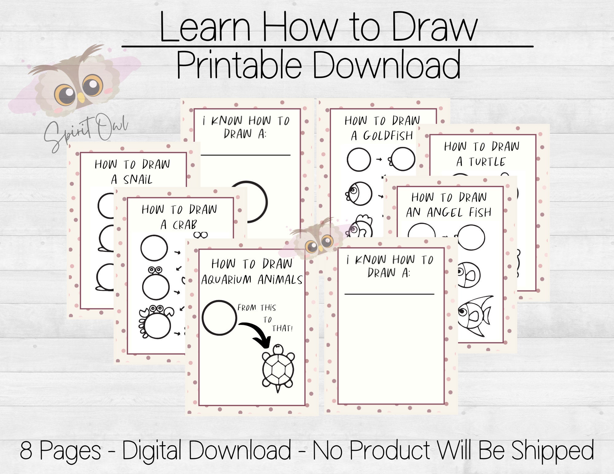 How to Draw Aquarium Animals Kids Easy How to Draw eBook | Etsy