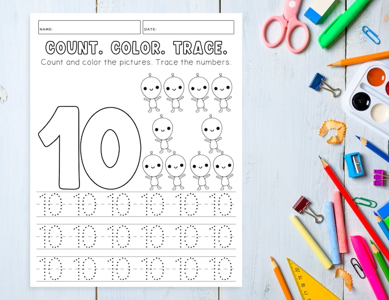 Space Activity Printable, Counting Activities, Kindergarten Tracing ...