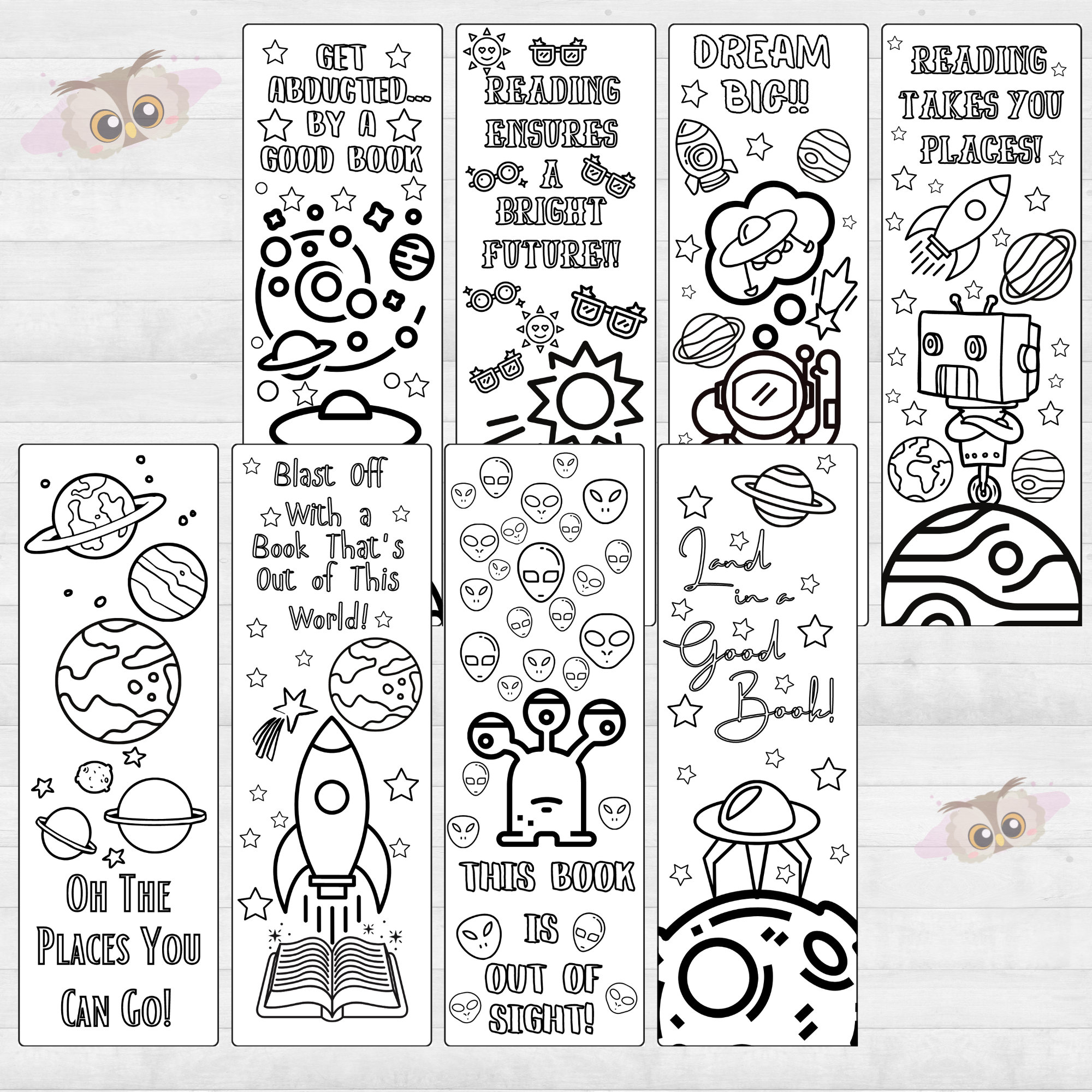 color your own space diy bookmarks galaxy set of 8 etsy