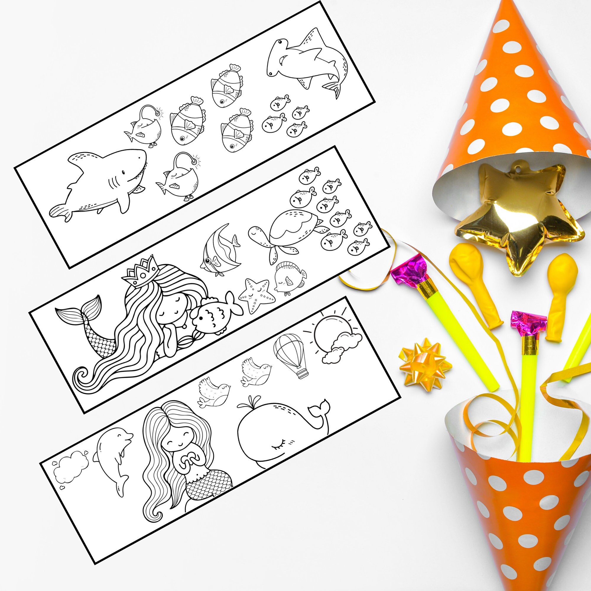 Printable Bookmarks to Color, Mermaid Gifts for Girls, Cheap Party ...