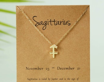 Gold Zodiac Sign Sagittarius Necklace