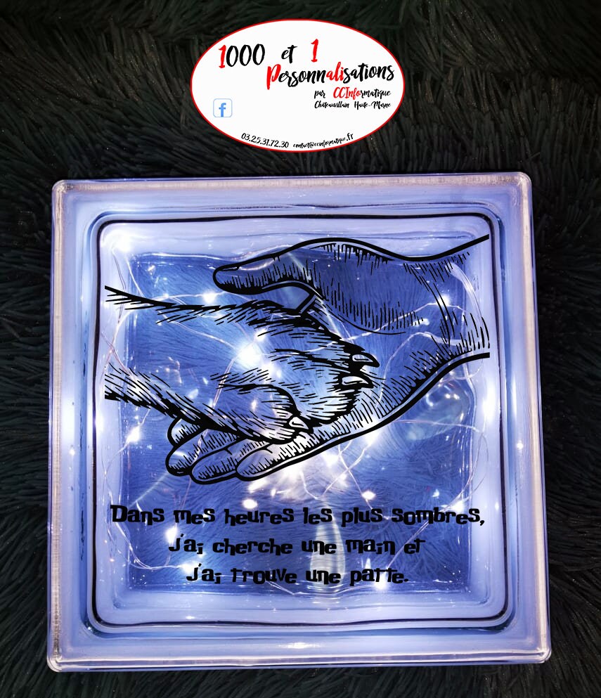 Glass Paver Ambient Light Customized Etsy Uk