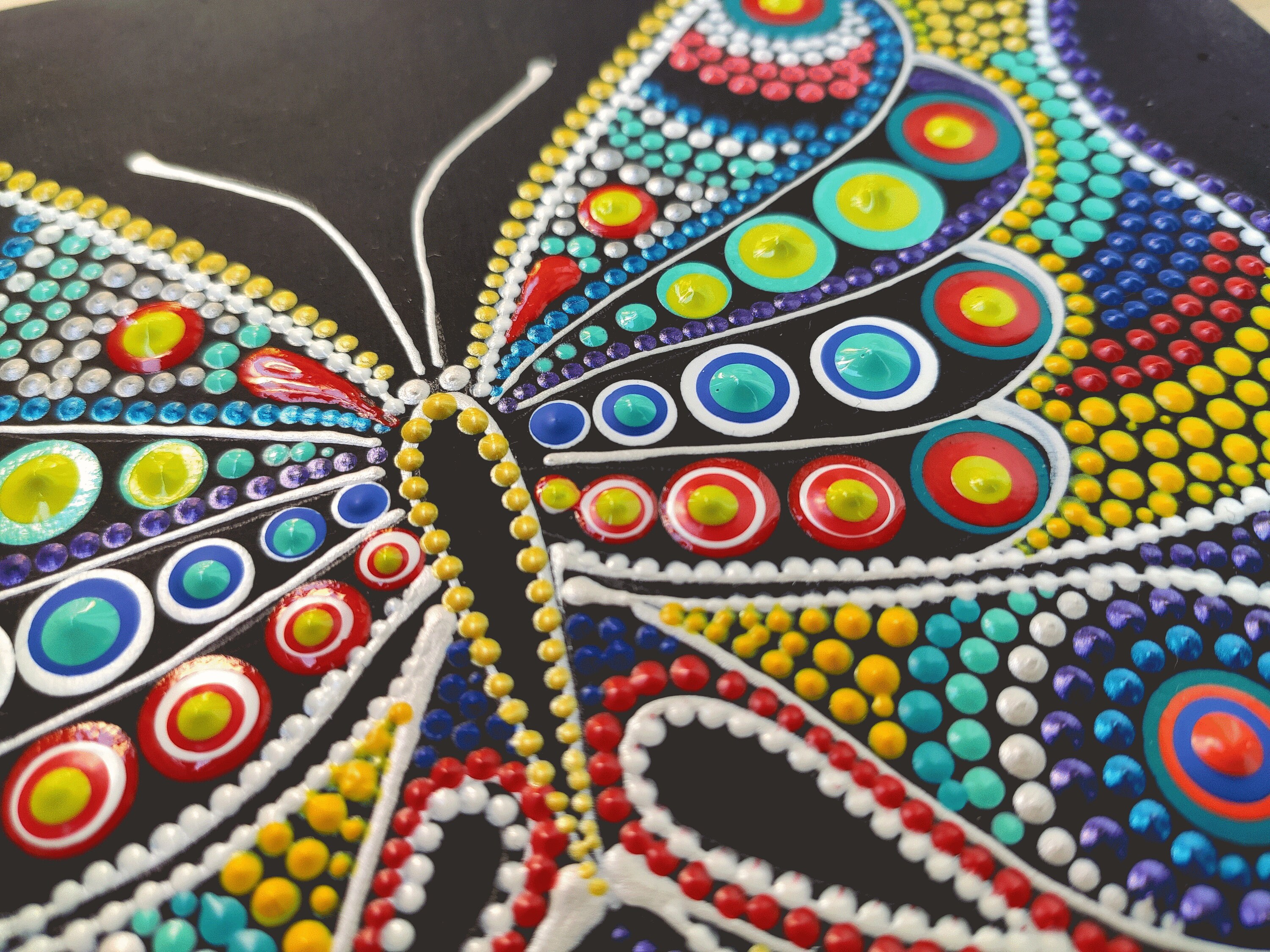 Butterfly Dot Art Original Painting Butterfly Mandala Acrylic Etsy