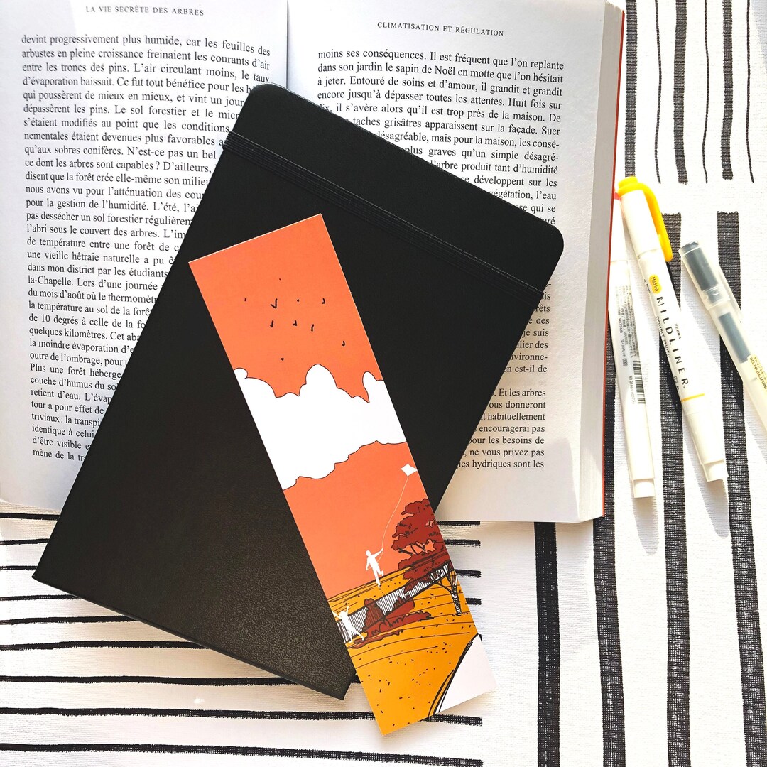 Kite Bookmark Page Keeper Read Books Illustration Gift Etsy