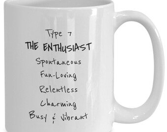 Enneagram 7 Mug Coffee Cup - Type Seven Present Idea - the Enthusiast Enneagram 7 Mug Best Friend Mugs Enneagram Gifts Enneagram Type 7