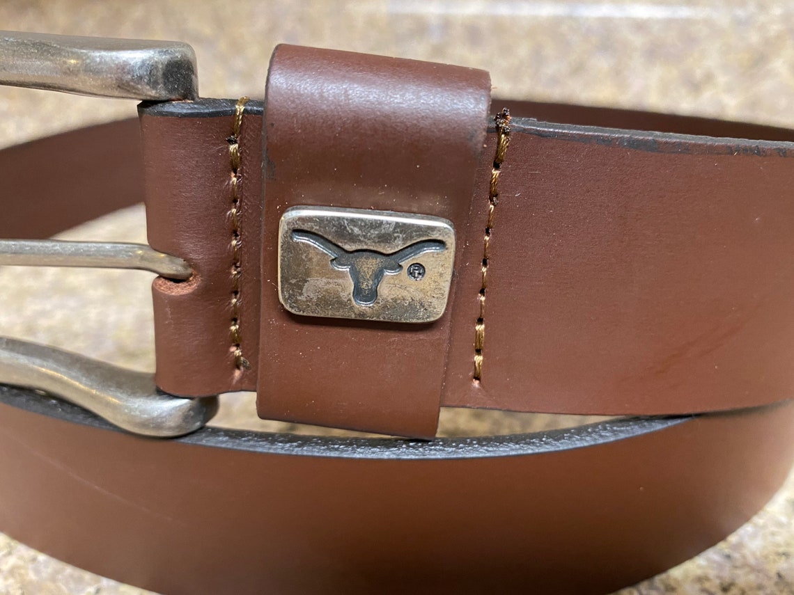 UT University of Texas Brown Genuine Leather Belt New Size 32 Etsy.de