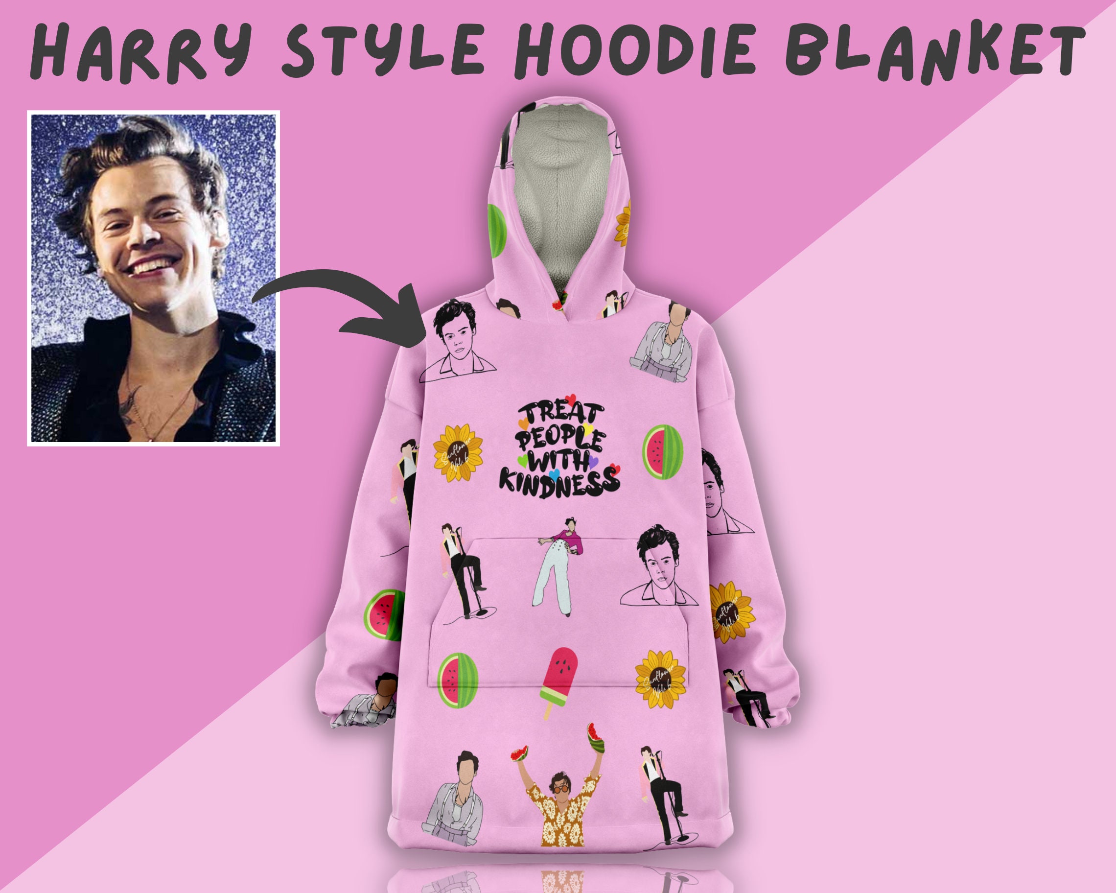 Harry Styles Wearable Blanket / One Direction Hoodie / Harry Etsy UK