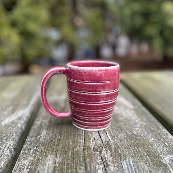 Mauve Striped Ceramic Mug