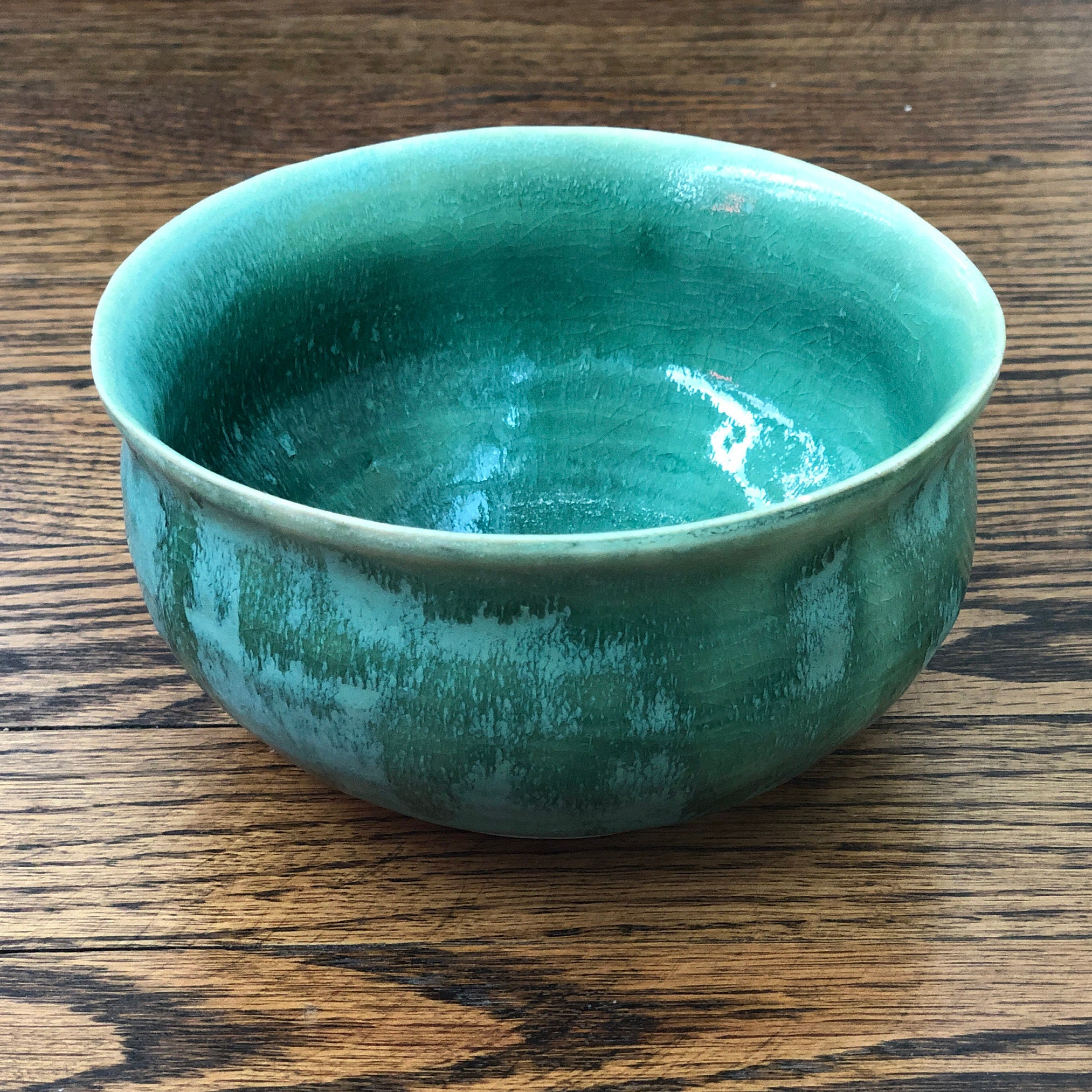 Medium Sized Turquoise Ceramic Bowl Etsy