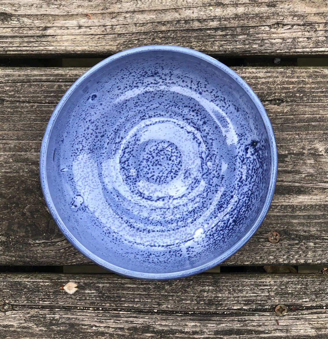 Medium Sized Sapphire Blue and White Speckled Ceramic Bowl Etsy