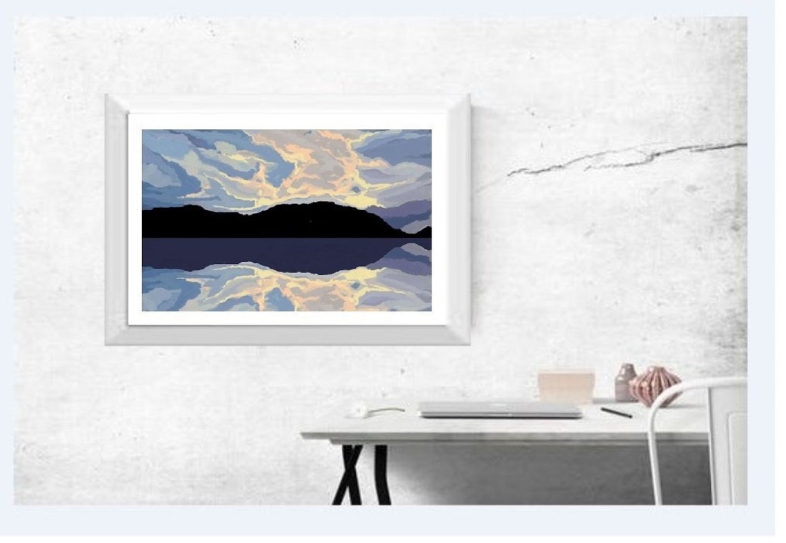 Unframed Canvas Print Reflections In The Moonlight 24x16 inch Etsy