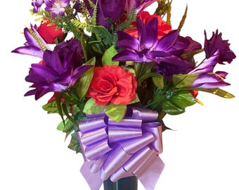 Red & Purple Memorial Silk