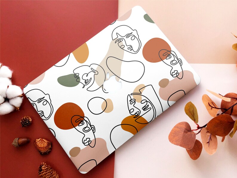 Abstract Face Line Modern Art Painting Macbook Hard Case for Macbook Air 1113 Pro 131516 2008-2020 Custom Personalized Macbook Cover
