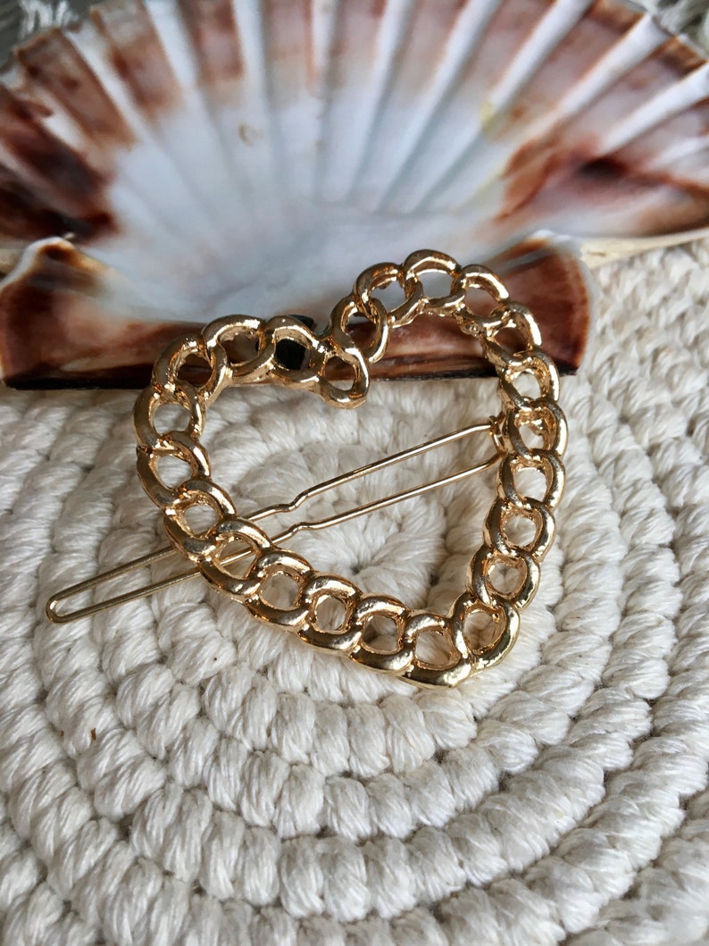 Braided heart Hair bar with clip closure