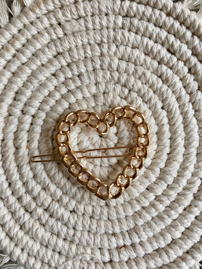 Braided heart Hair bar with clip closure