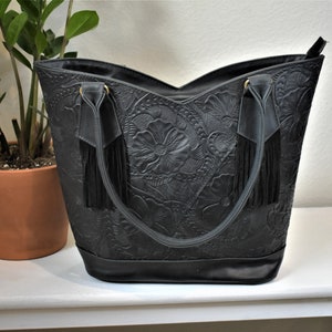 Leather Purse, Handtooled Leather Purse, Cowgirl Leather Purses, Fringe Purse