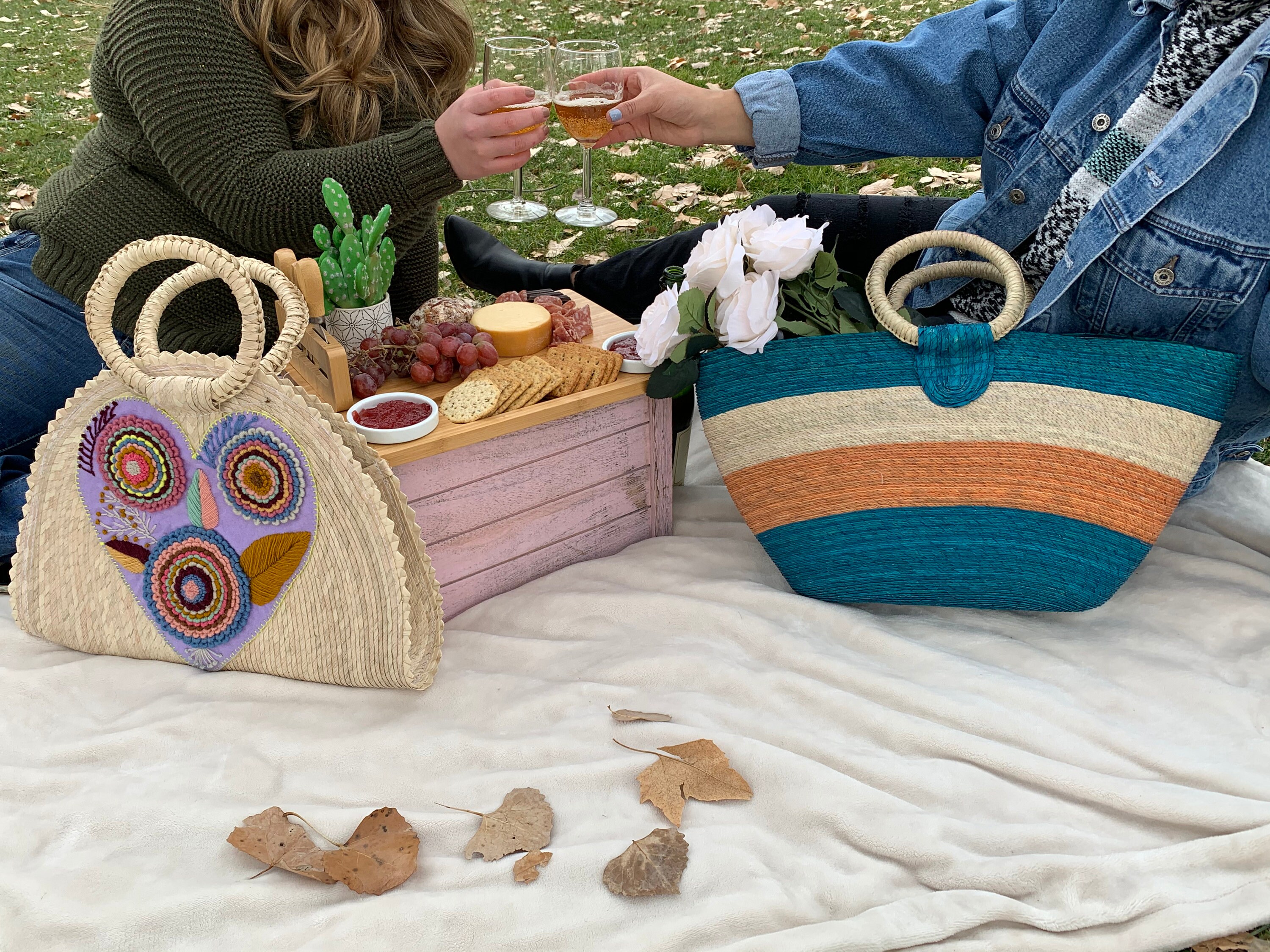 Palm Leaf Purse Artisanal Mexican Bag Floral Embroidered - Etsy