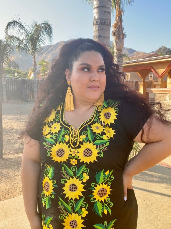 Girasol Dress Sunflower Dress Mexican Dress Dress Plus Size