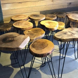 Mesa de centro de borde vivo mesa de café de nogal mesa de | Etsy