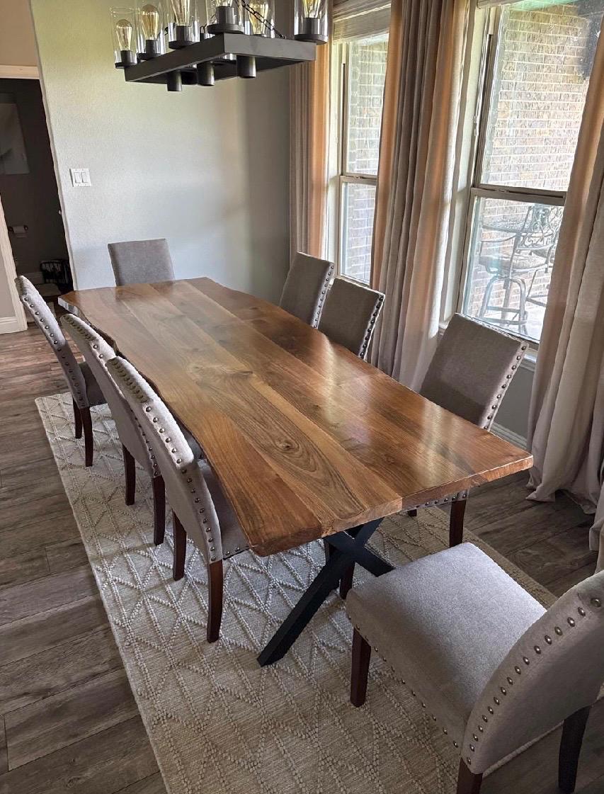 Live Edge Walnut Dining Table: Rustic Farmhouse Kitchen Table - Etsy